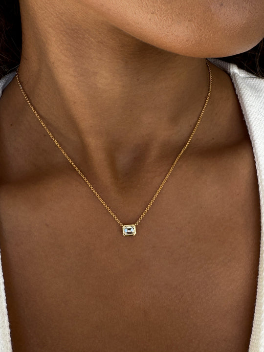 Emerald Cut Diamond Pendant