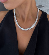 Oval Diamond Tennis Necklace