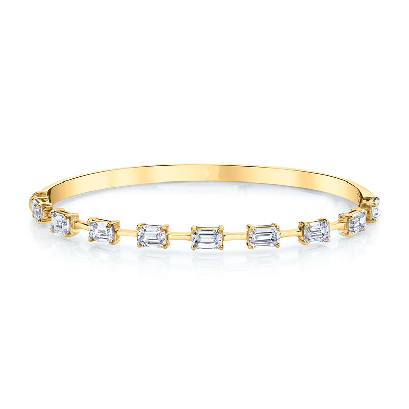 Emerald Cut Diamond Bangle