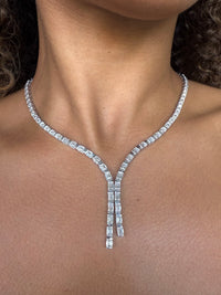 Emerald Split Tennis Necklace