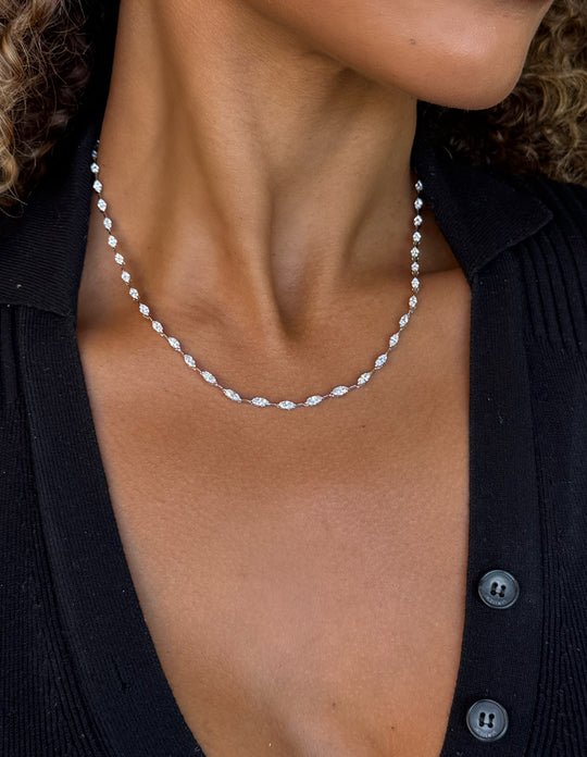 Marquise Diamond Tennis Necklace