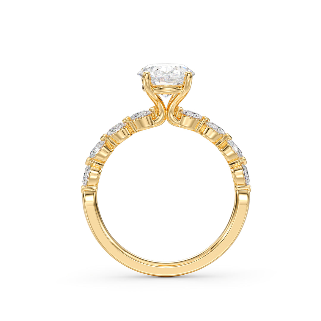 Ebony Oval Cut Engagement Ring