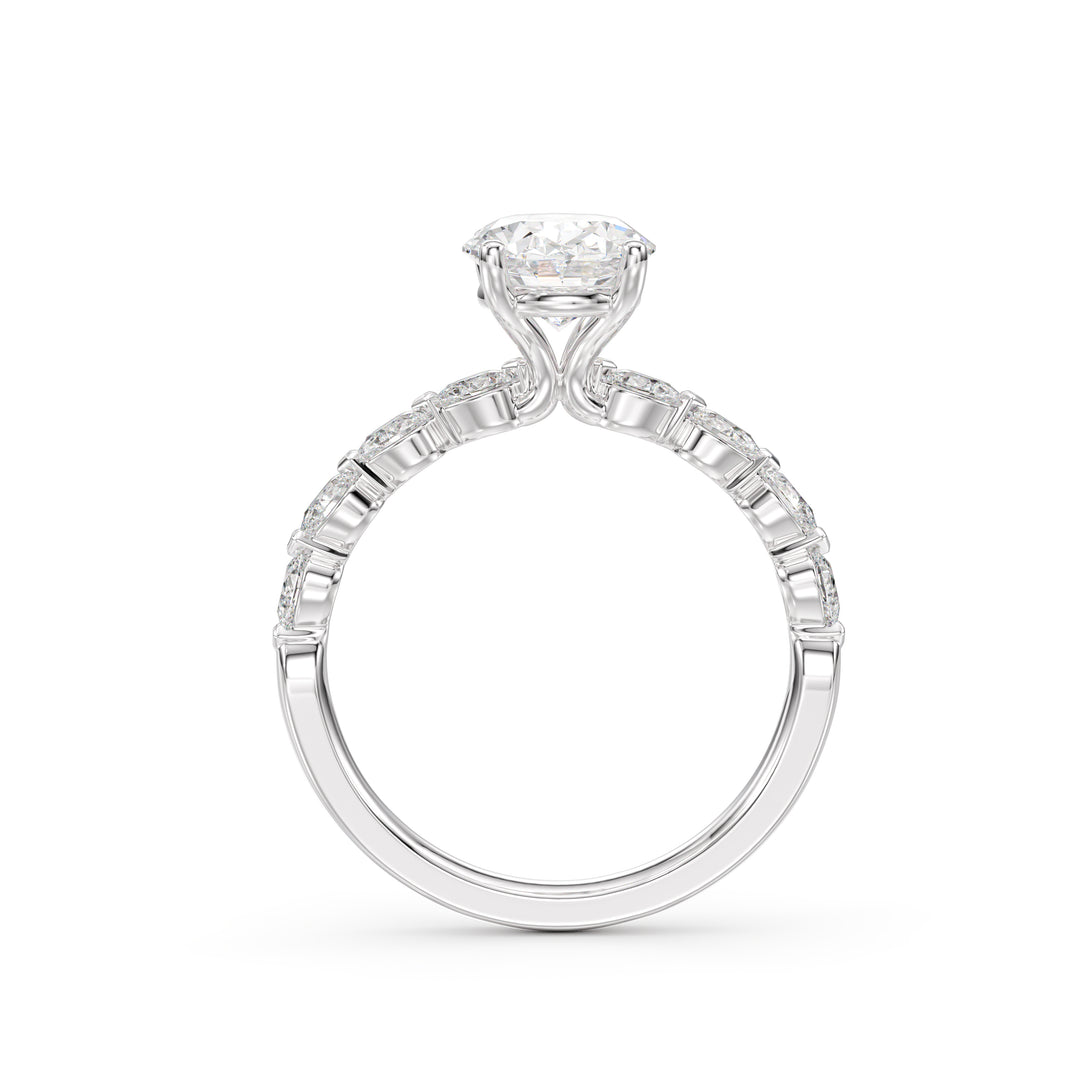 Ebony Oval Cut Engagement Ring