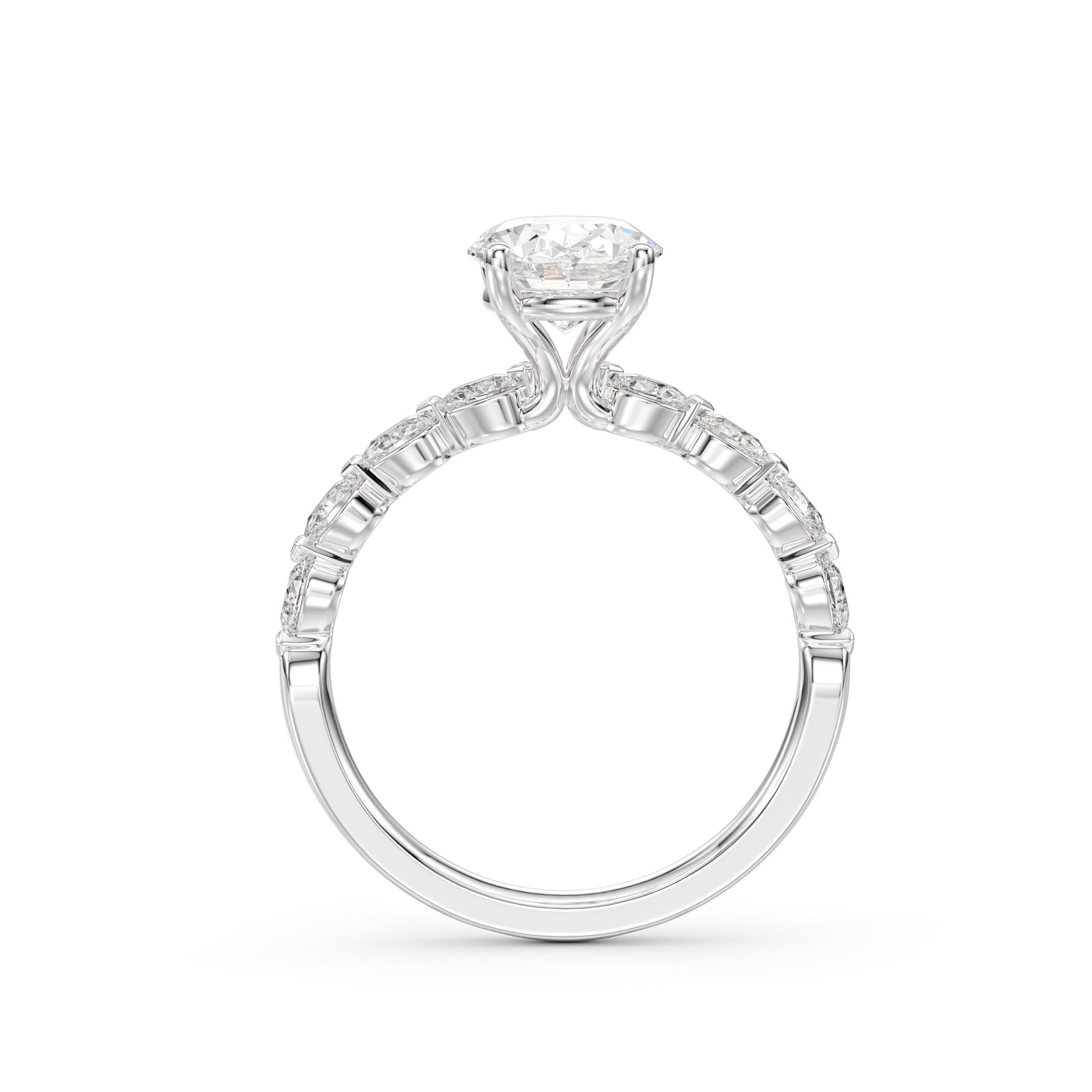 Ebony Oval Cut Engagement Ring