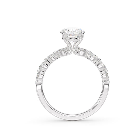 Ebony Oval Cut Engagement Ring