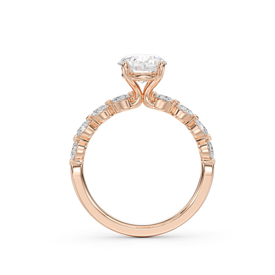 Ebony Oval Cut Engagement Ring