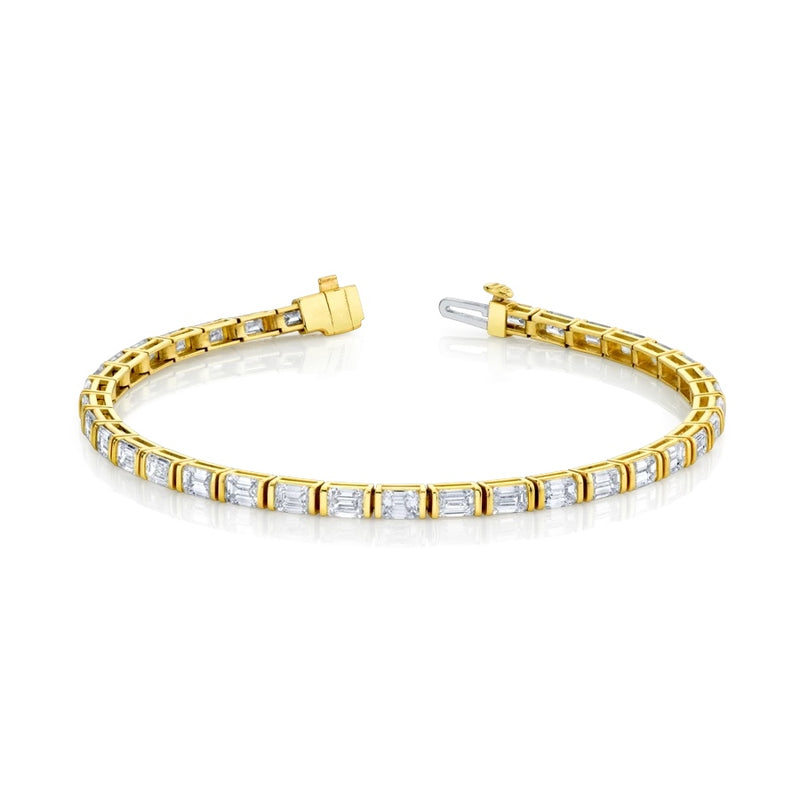 Emerald Cut East West Diamond Bracelet