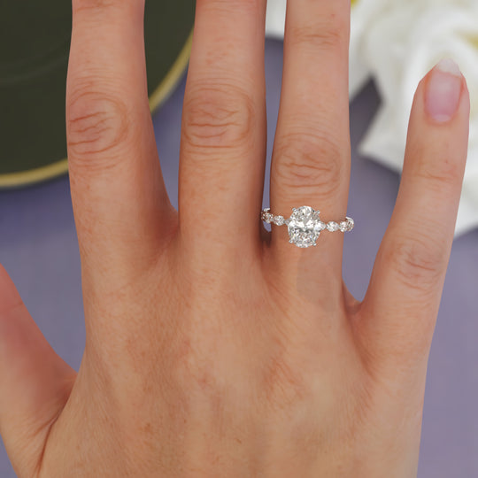 Ebony Oval Cut Engagement Ring