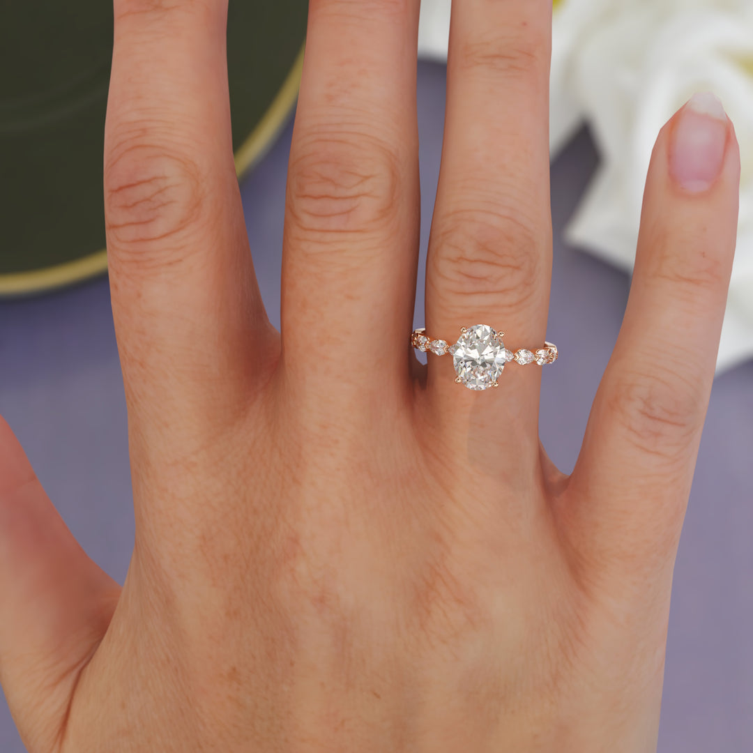 Ebony Oval Cut Engagement Ring