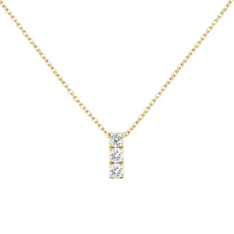 Diamond Three Stone Drop Pendant