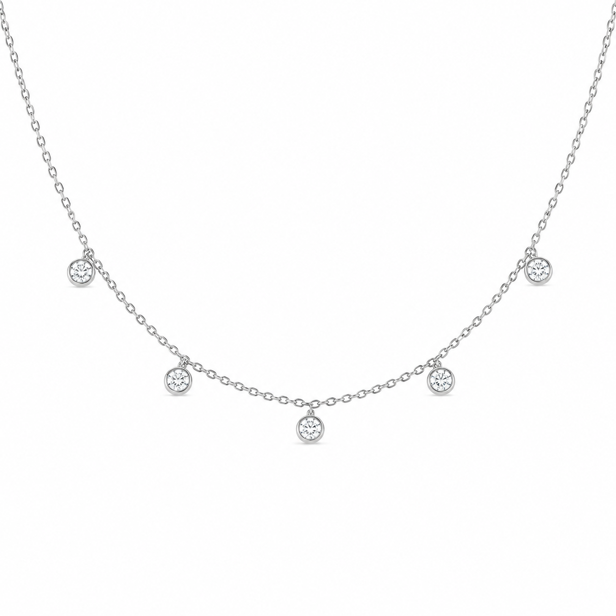 Bezel Set Diamond Necklace