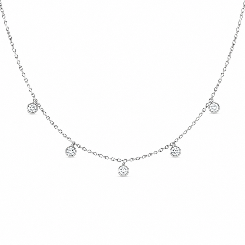 Bezel Set Diamond Necklace