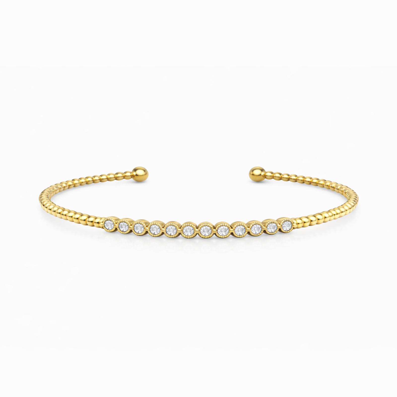 Milgrain Diamond Open Bangle