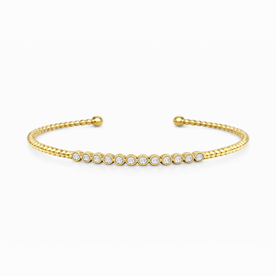 Milgrain Diamond Open Bangle