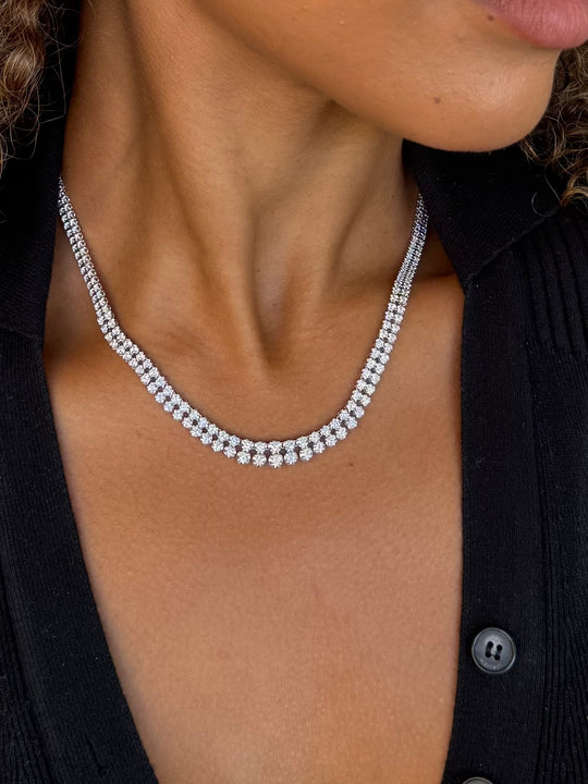 Double Row Diamond Necklace