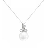 Diamond Bow & South Sea Pearl Pendant