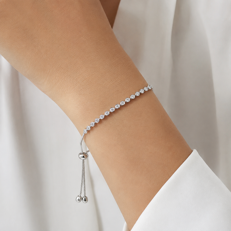 Adjustable Illusion Set Diamond Bracelet