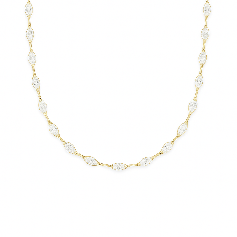 Marquise Diamond Tennis Necklace