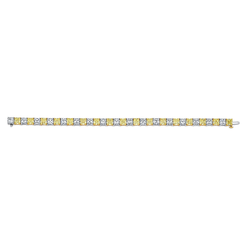 Fancy Yellow & Diamond Radiant Alternating Bracelet