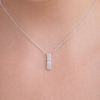 Diamond Four Stone Drop Pendant