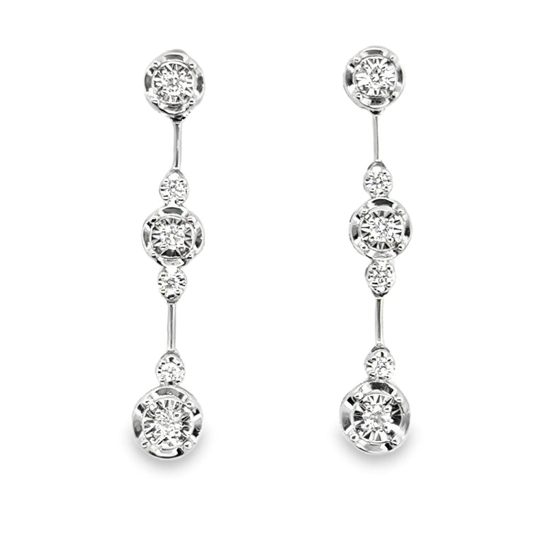 Illusion Set Diamond Drop Earrings