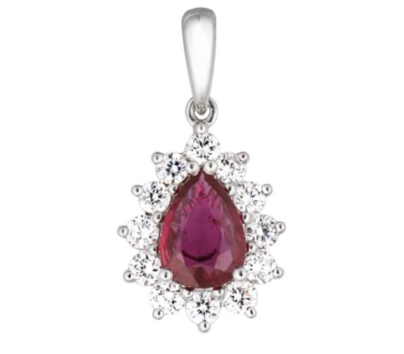 Fancy Halo Ruby Pendant