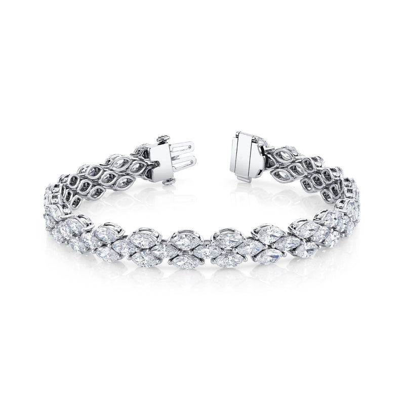 Marquise Triple Row Diamond Bracelet