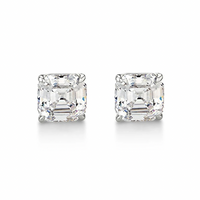 Asscher Cut Diamond Stud Earrings