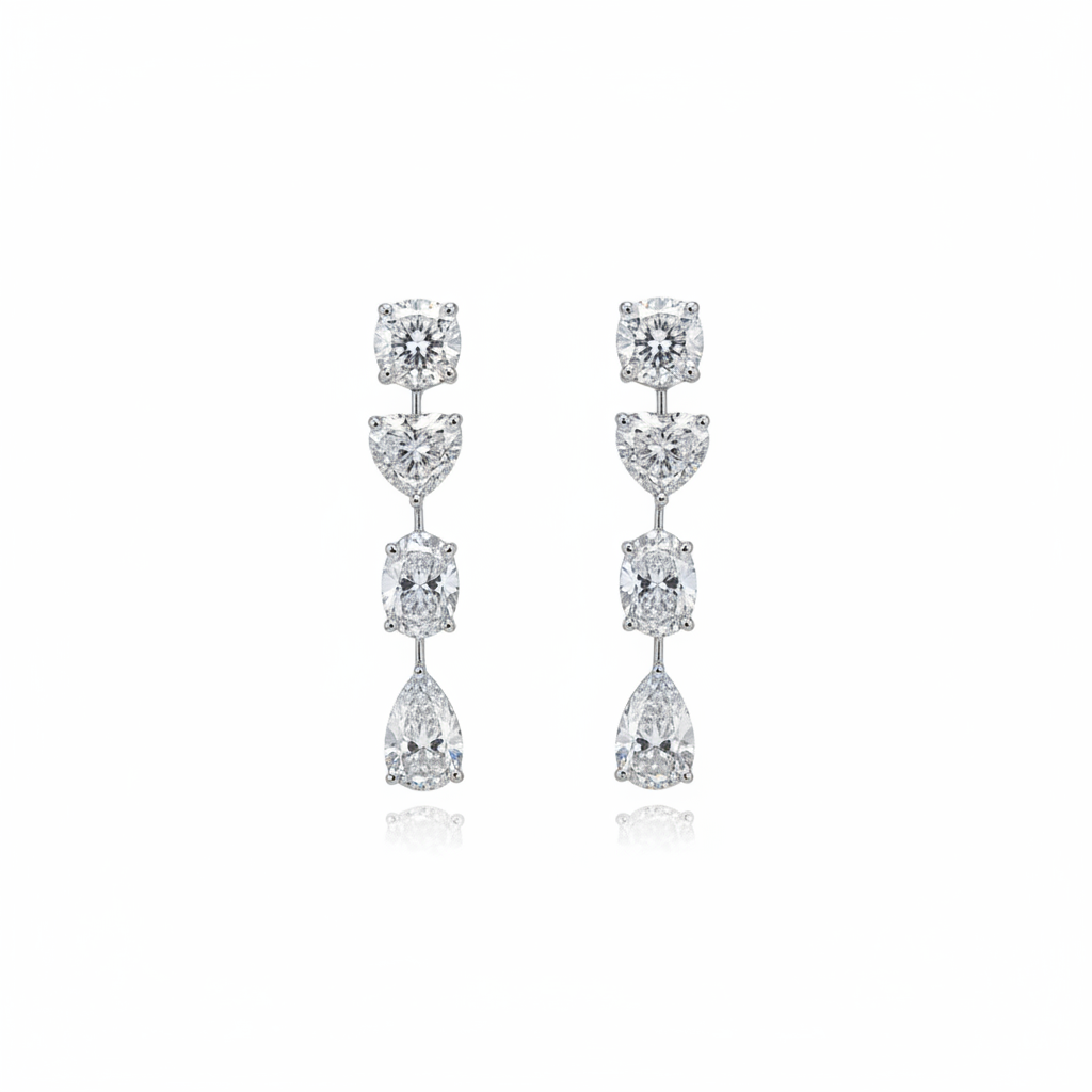 Diamond Cascade Drop Earrings