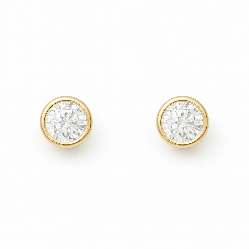 Bezel Set Diamond Studs