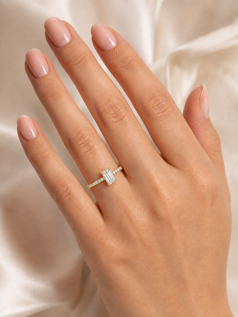 Bianca Emerald Cut Engagement Ring