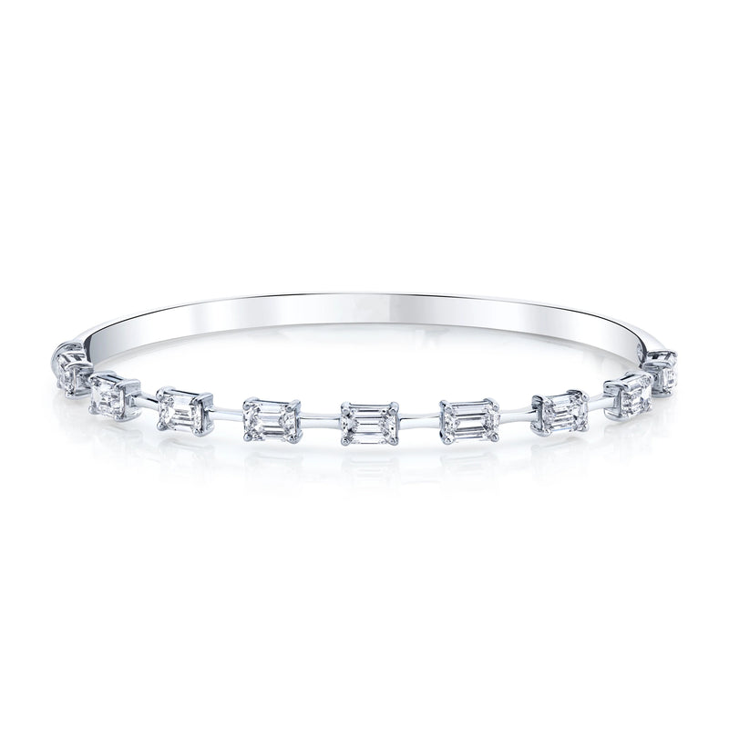 Emerald Cut Diamond Bangle