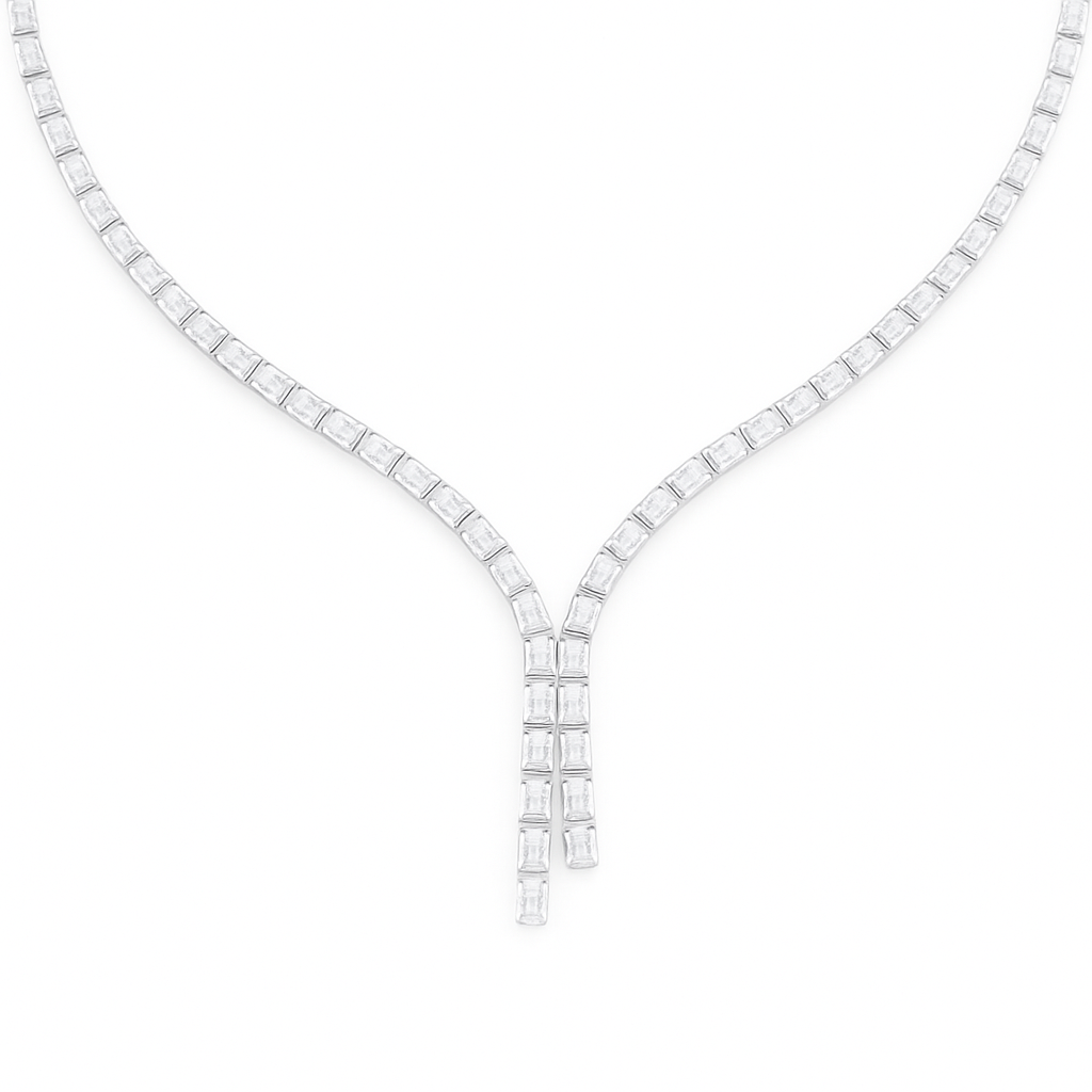 Emerald Split Tennis Necklace