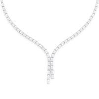 Emerald Split Tennis Necklace