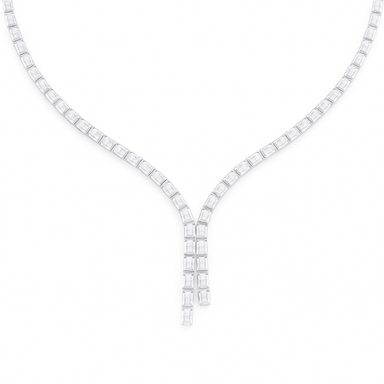 Emerald Split Tennis Necklace