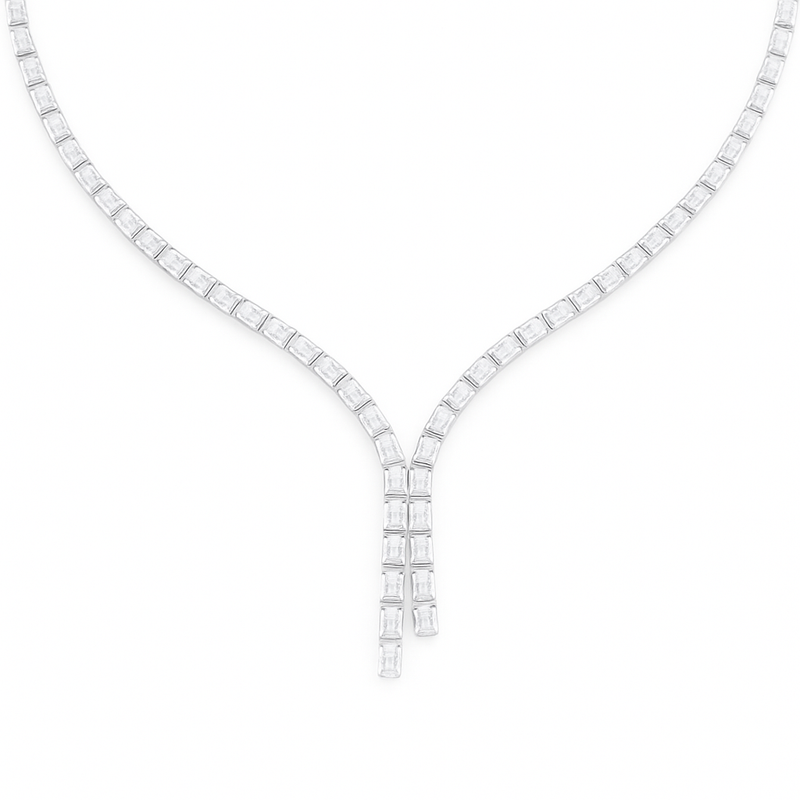 Emerald Split Tennis Necklace