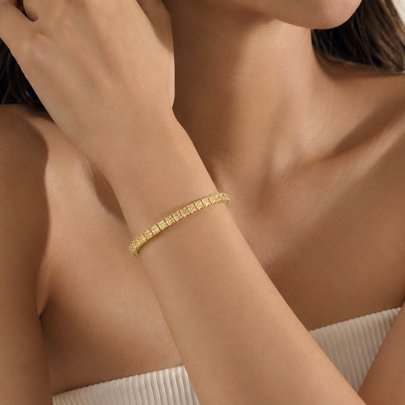 Fancy Yellow Diamond Cushion Shape Bracelet