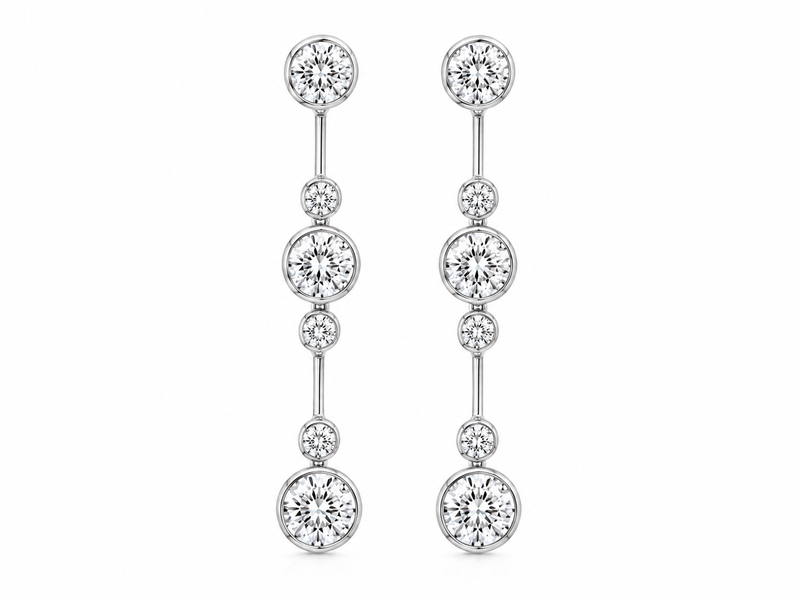 Illusion Set Diamond Drop Earrings