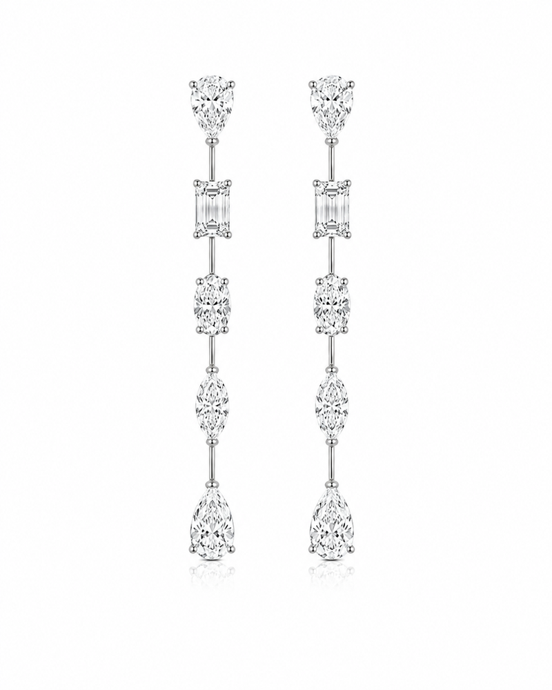 Fancy Shape Bar Drop Earrings