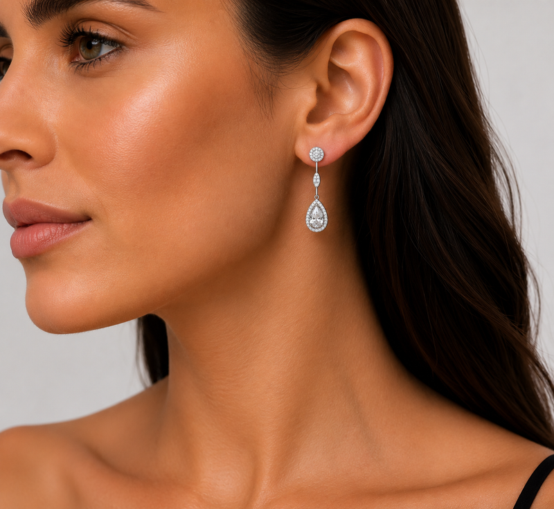 Teardrop Bar Drop Earrings