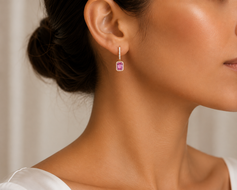 Rose Amethyst Earrings