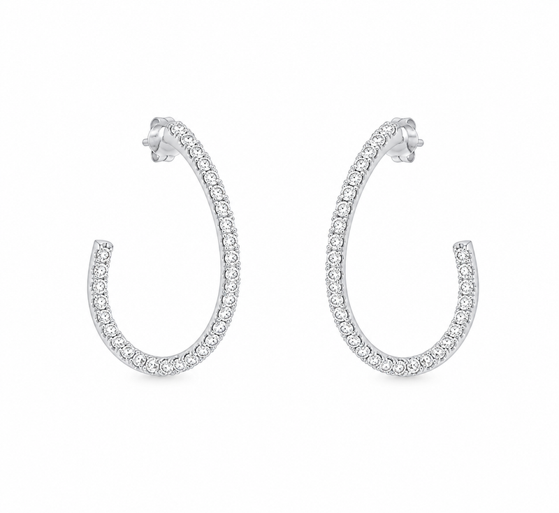Pear Shaped Diamond Hoop Earrings