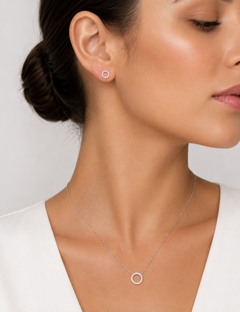 Diamond Circle of Life Earrings