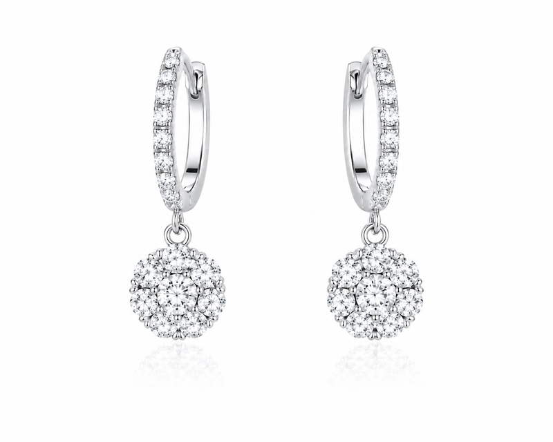 Circle Drop Hoop Earrings