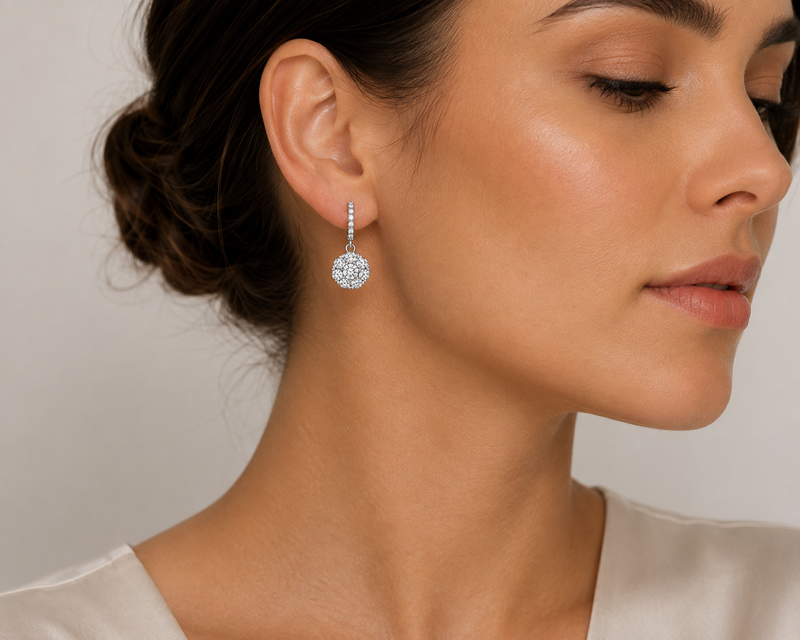 Circle Drop Hoop Earrings