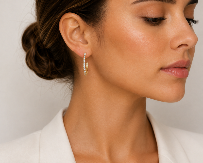 Diamond Hoop Earrings
