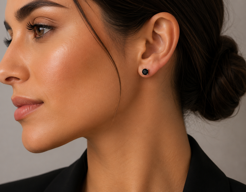 Black Diamond Stud Earrings