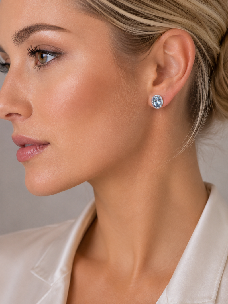Aquamarine Stud Earrings