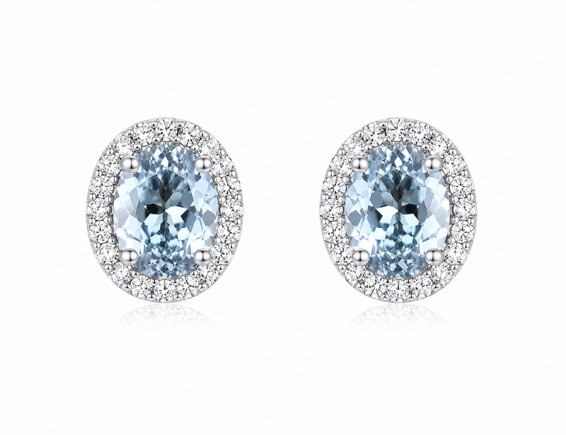 Aquamarine Stud Earrings