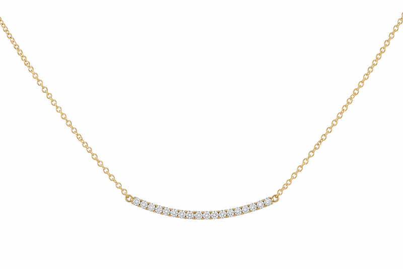 Diamond Bar Pendant and Chain